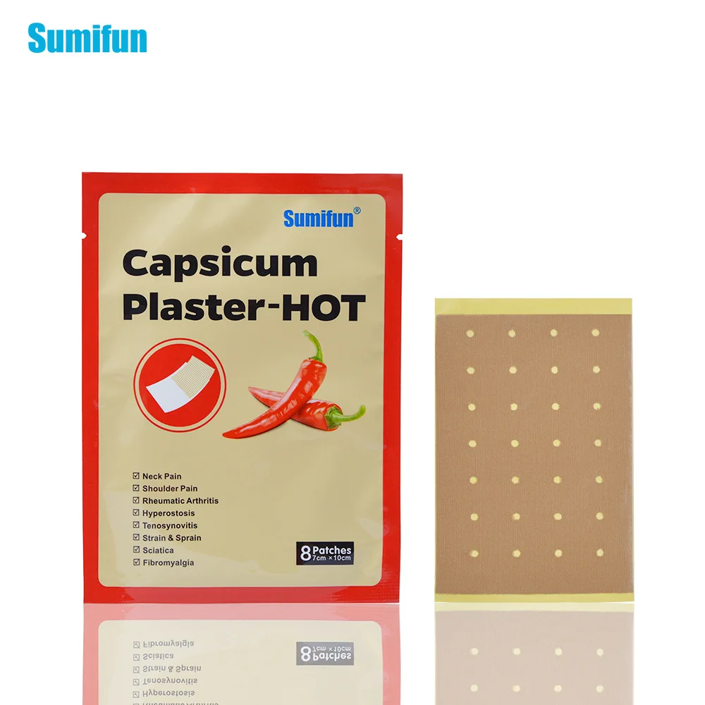 Sumifun Capsicum медицинский пластырь Горячая Шея боль мышечное напряжение болеутоляющий бальзам патч коленный суставы боль медицинский пластырь массаж тела