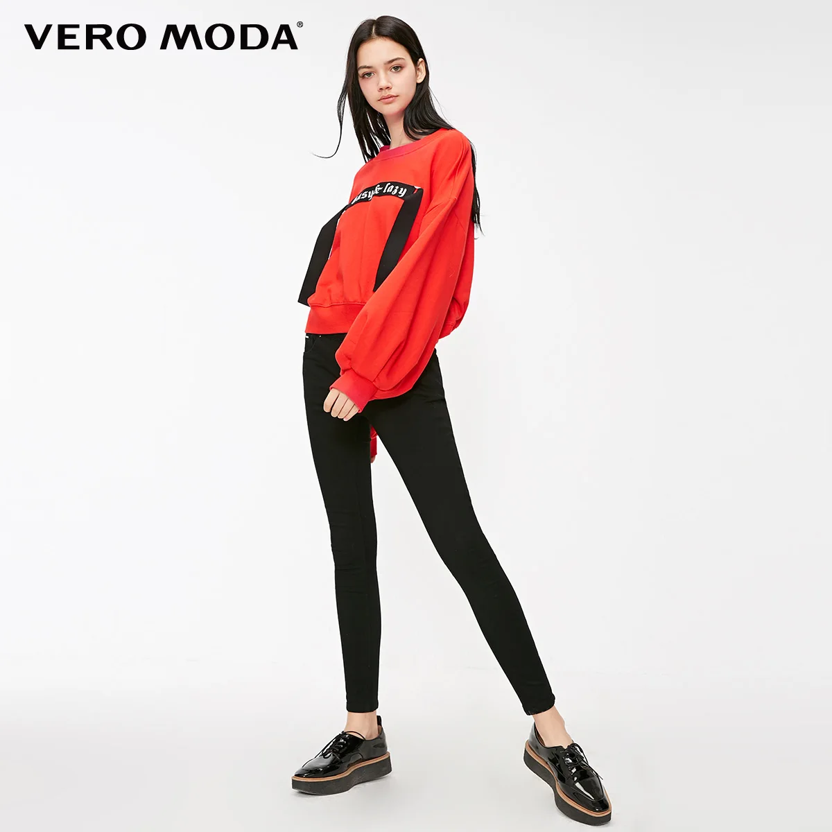 Vero Moda новые женские джинсы женские джинсы с высокой талией на шнуровке и молнии | 318332507 - Цвет: Black denim