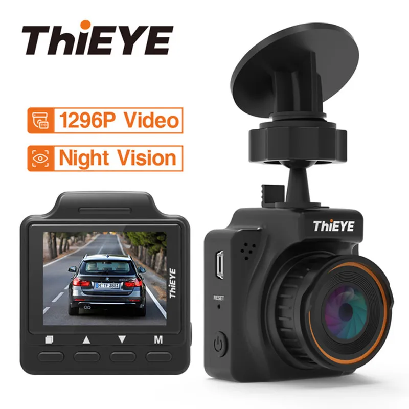 ThiEYE Мини Автомобильный видеорегистратор Камера 145 градусов Даш камера Full HD 1296 P