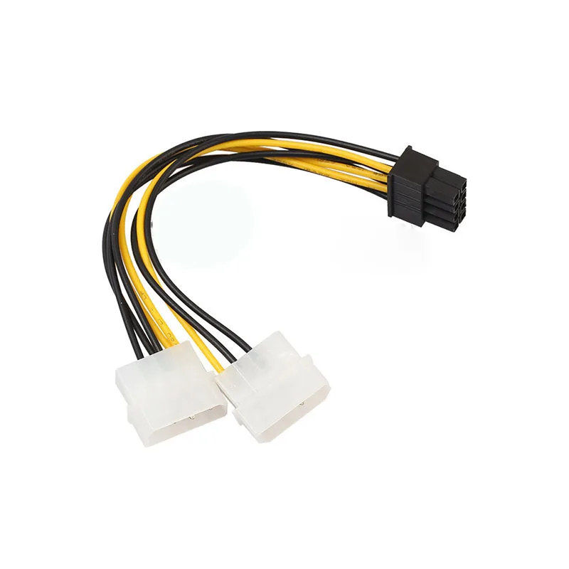 

18cm Dual 4Pin to 8Pin(6+2) graphics card power line dual 4PIN to 8PIN graphics cable supply dual D port graphics adapter cord
