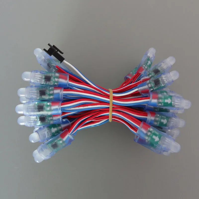 DC12V rgb pixel 12mm UCS1903 led smart pixel node light,digital full color led module;all color wire 20AWG,waterproo