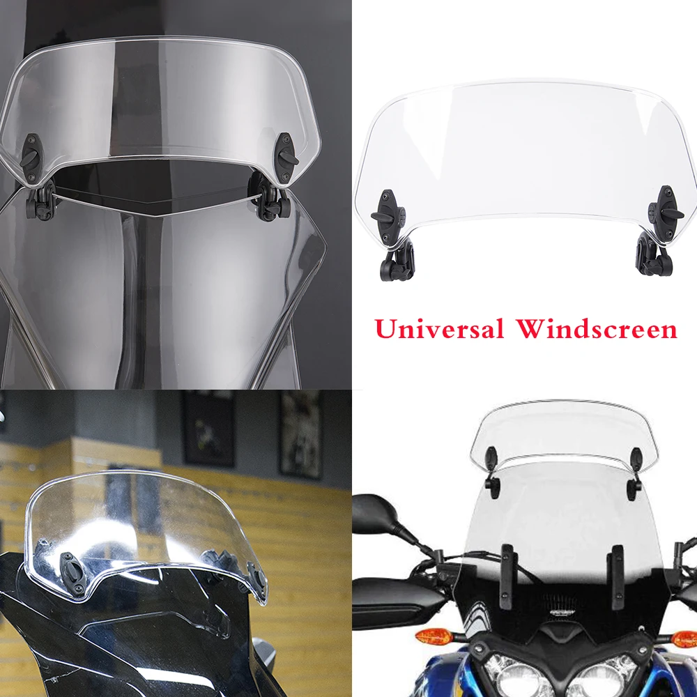 Universal Motorcycle Clip On Windshield Screen Extension Spoiler Wind Deflector