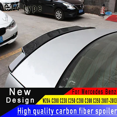 C74 type Для W204 Mercedes-Benz четырехдверный седан C Class C200 C250 C300 C350 C63 2007-2013 высокого качества Задний спойлер из углеволокна - Цвет: C74 type