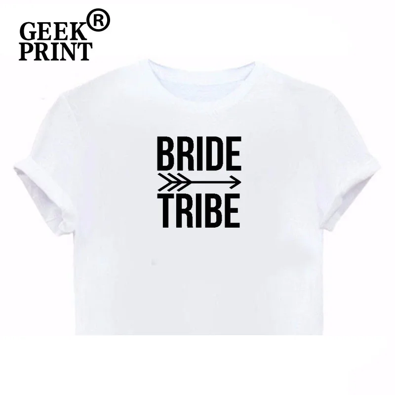 Повторяющаяся надпись Bride Tribe футболки с принтом женские HEN DO NIGHT футболка для
