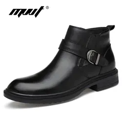 Осенне-зимняя обувь мужская обувь из натуральной кожи модные повседневные ботинки с высоким берцем ботильоны на молнии обувь Для мужчин в