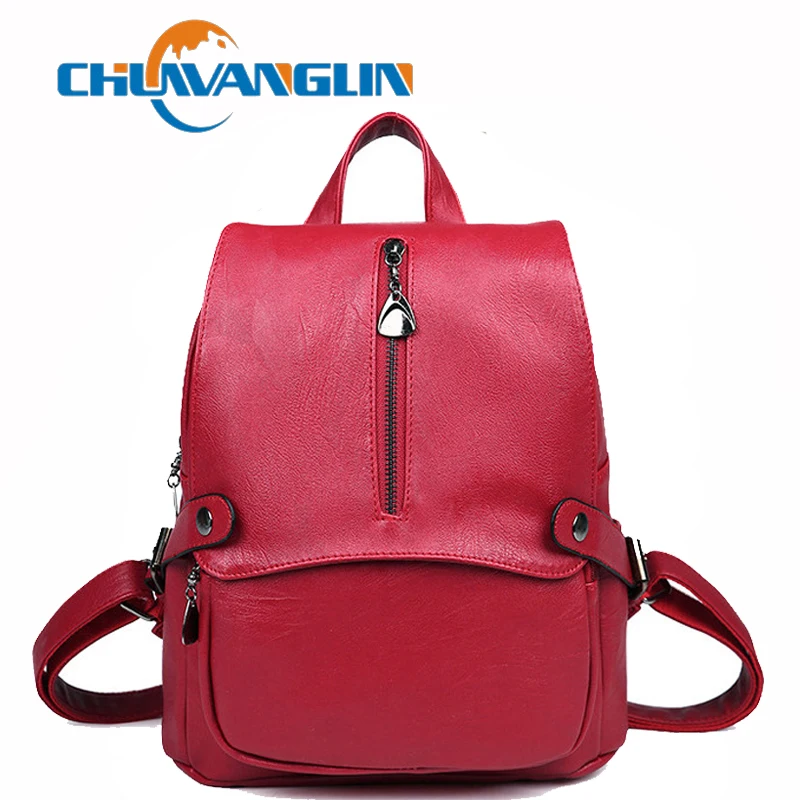 

Chuwanglin Simple women leather backpacks fashion feminine travel bags casual school bags mochila feminina Wild laptop bag Y819