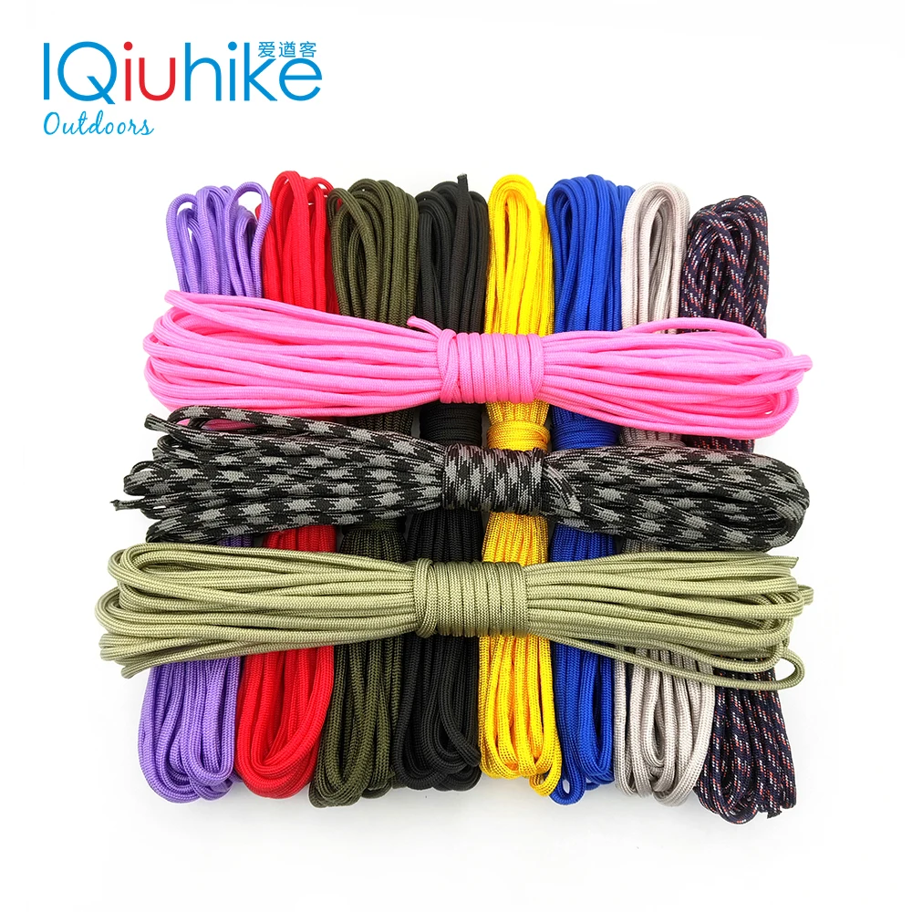 IQiuhike 208 الألوان Paracord في 550 المظلة الحبل الحبل حبل مل المواصفات النوع الثالث 7 ستراند 100FT ClimbingCamping بقاء المعدات