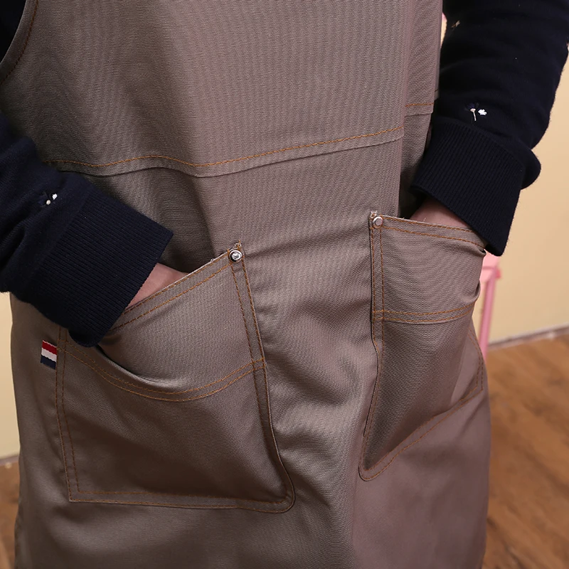 2020 New Kitchen apron for woman canvas Unisex work cleaning cotton aprons simple bib Sleeveless chef Tablier cooking Delanta