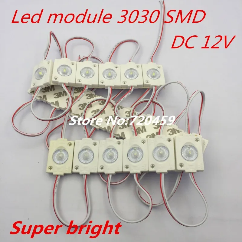 40 шт. супер яркий DC12V Светодиодный модуль 3030 SMD 1.5 Вт с выпуклая линза светодиодный модуль света для вывесок рекламы