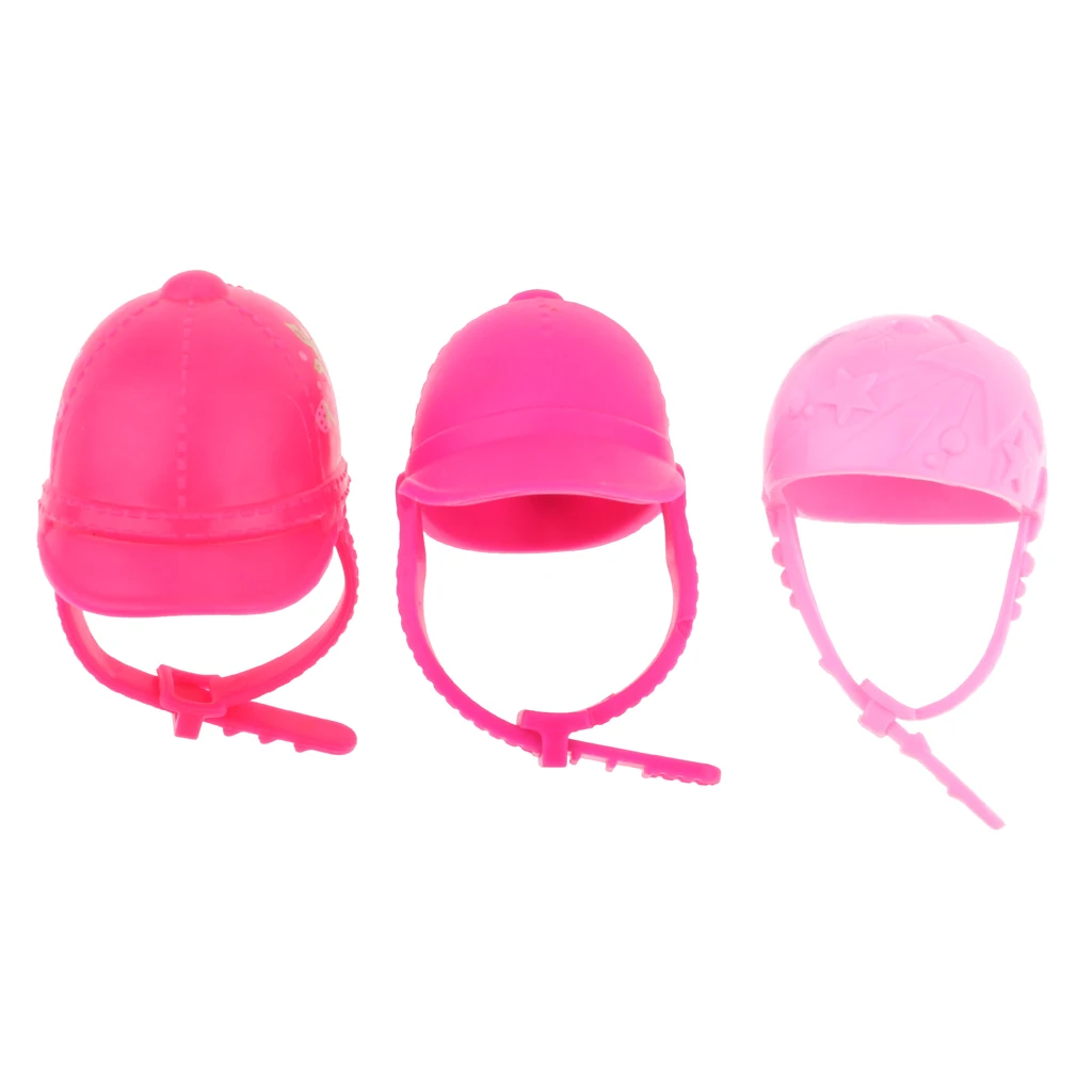 3Pcs New Hot Doll Outdoor Sports Outfit Accessories Helmet For 9 Inch Monster High School Doll Accs Pink