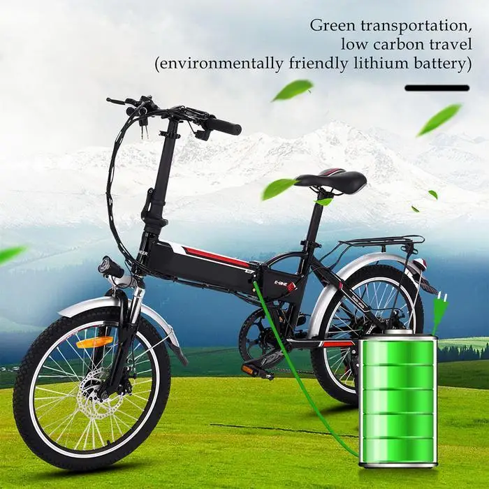 Clearance ANCHEER 20 Inch Electric Bike Folding 7 Speed Electric Mountain Bike Cycling Bicycle 250W High Speed Brushless Gear Motors Ebike 11