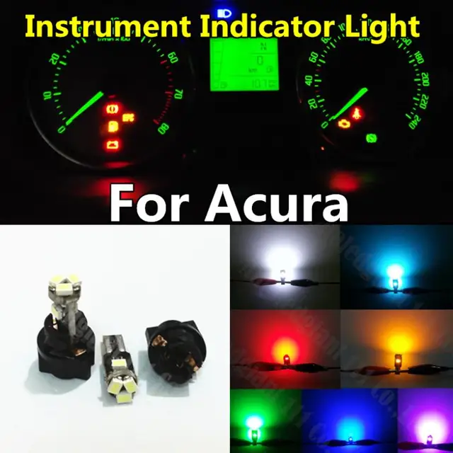 10pieces T5 73 74 Lamp And Socket Instrument Cer Bulb Indicator 10pieces T5 73 74 Lamp And Socket Instrument Cer Bulb Indicator Sdometer Tachometer Dashboard Led