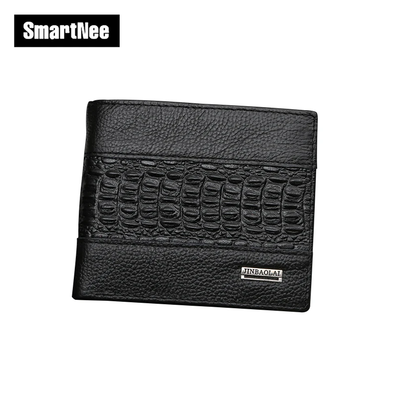  Hot Sale Men's Purse Genuine Leather Vintage Crocodile Leather Wallets Purses Men Wallets Leather Money Bag Credit Card Holders 