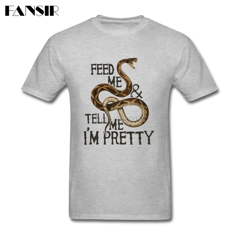 XS-3XL и надписью &quotFeed Me And Tell me I'm Pretty&quot Змея обычная футболка мужской короткий