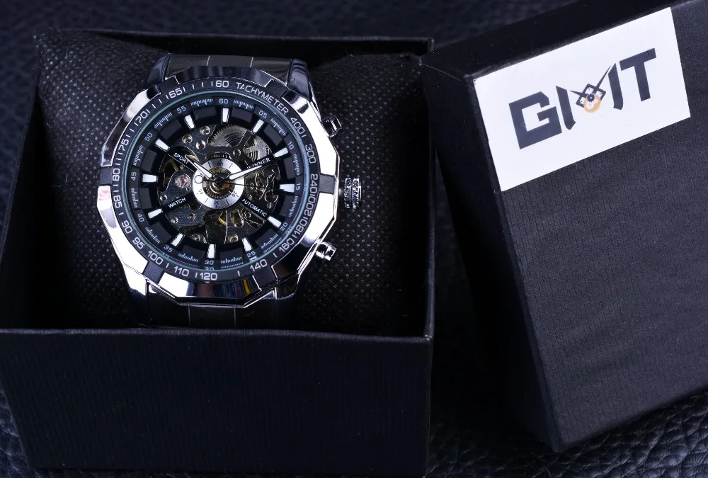 Sport Skeleton Stainless Steel Designer Men Watch for Winner