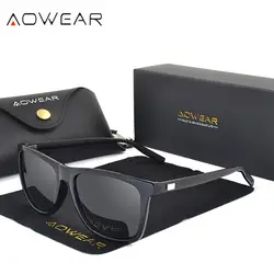 AOWEAR унисекс Квадратные Солнцезащитные очки Для женщин поляризованные зеркальные солнцезащитные очки Для мужчин Алюминий прозрачный