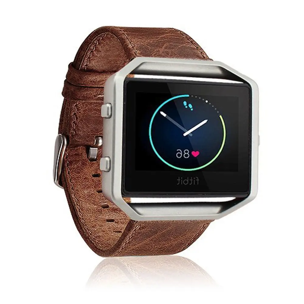 Genuine Leather Watchband Wrist Strap with Stainless Steel Buckle for Fitbit Blaze font b Smart b Genuine Leather Watchband Wrist Strap with Stainless Steel Buckle for Fitbit Blaze font b Smart b