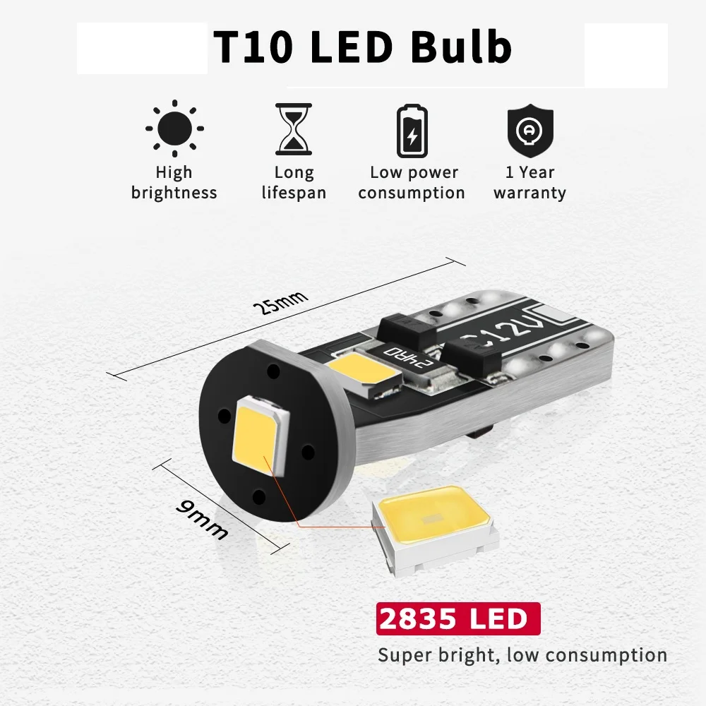 AUXITO 10 шт. 2835 SMD T10 W5W 194 светодиодный лампы Стоянкы Автомобилей Автомобиля светильник светодиодный магистральному лампы 12V авто светильник ing для Toyota C-HR Corolla ЧР