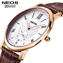 NEOS Brand Ultra-thin Men’s And Women’s Watches Waterproof Leather Fashion Trend Quartz Watch Small Three-pin Business Couple