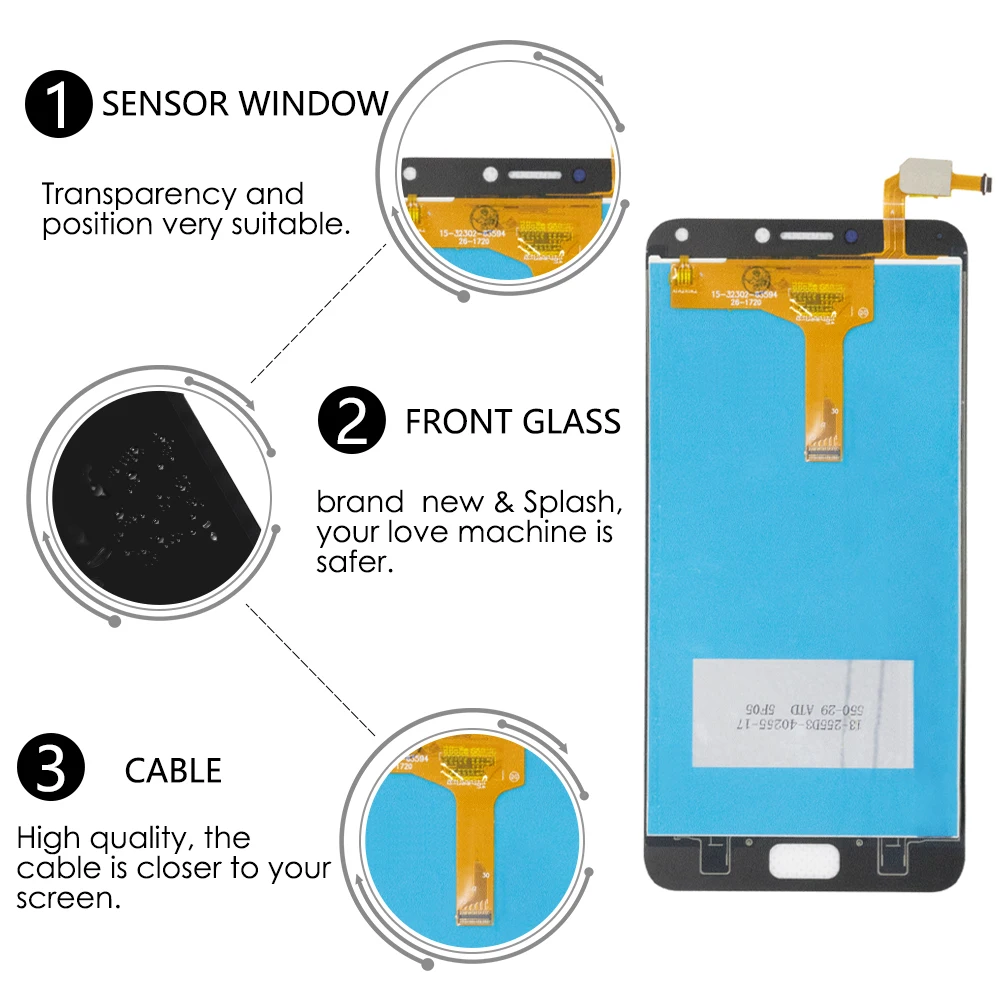 Display para Asus Tela de Toque com Quadro Zenfone Lcd X001d Digitador Peças Reposição 5.5 4 Max Zc554kl 3 zc554kl lcd x001d digitador peças reposição