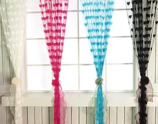 

Romantic Heart Shape Line Curtain for Partition Wall Vestibule Curtain Home Kichen tulle Curtain for Living Room