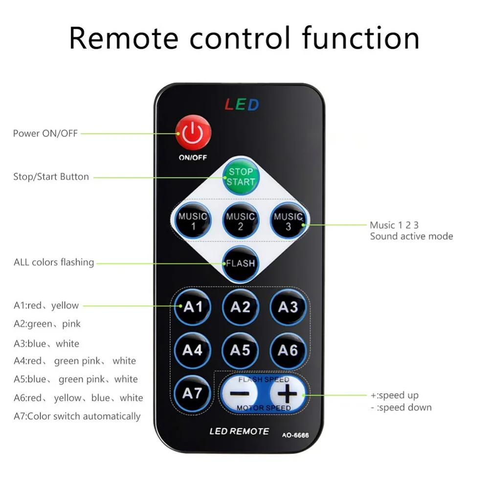 WASEDA DJ ديسكو الكرة لوميير 3 W الصوت المنشط جهاز عرض ليزر RGB المرحلة الإضاءة تأثير ضوء المصباح الموسيقى KTV 7 ألوان