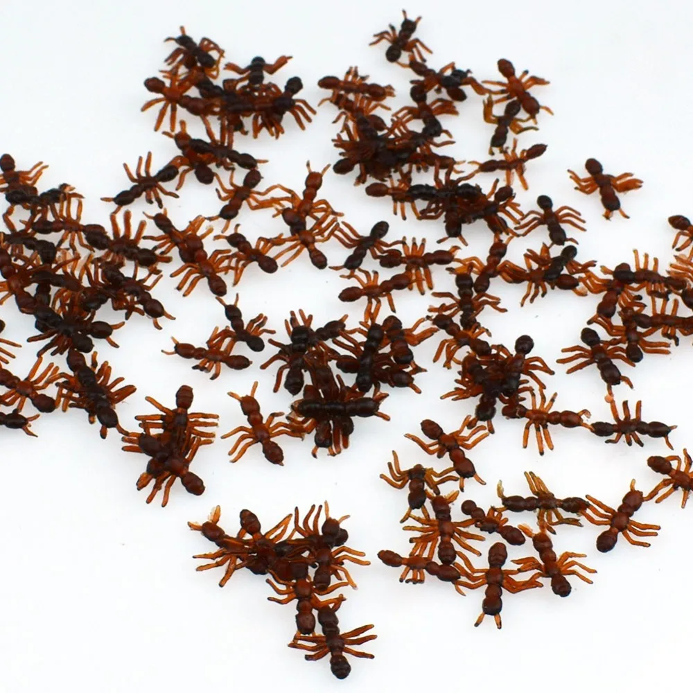 20pcs Simulation Ants Plastic Mini Ants Toys 1.5*1.5cm Halloween Funny