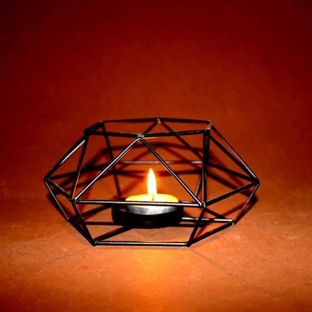 Hollow Hexagon Shaped Geometric Design Tealight Votive Candle Holder