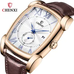 CHENXI 2019 лучший бренд класса люкс мужские модные часы Новый кожаный ремешок кварцевые часы водостойкий мужской наручные Relogio Masculino