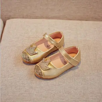

Autumn New Children Leather Shoes Casual Girls Princess Flat Heel Party Shoes Fashion Sequins Kids Shoes For Girls