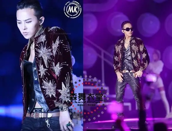 New Fashion Bigbang Gd Style Velvet Embroidered Fashion Jacket Costumes Nightbar Singer Dj Dancer Performance Wear Performance Wear Dancer Weardj Wear Aliexpress