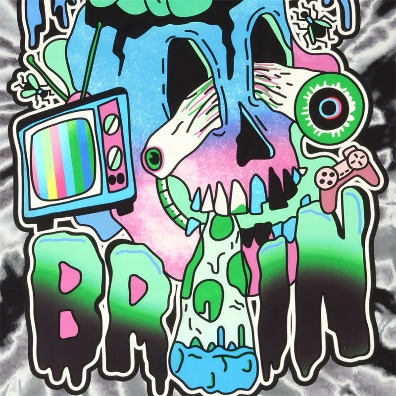 Raisvern, новинка, ROT YOUR BRAIN, Забавный принт с буквами, 3D футболка, хип-хоп стиль, футболки хип хоп, летние футболки, Прямая поставка