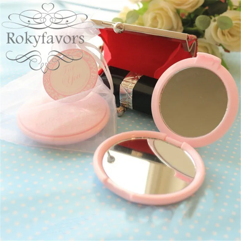 

FREE SHIPPING 10PCS Damask Pink Mirror Compact Favors Wedding Favor Party Keepsake Birthday Party Gifts Bridemaids Shower Favor