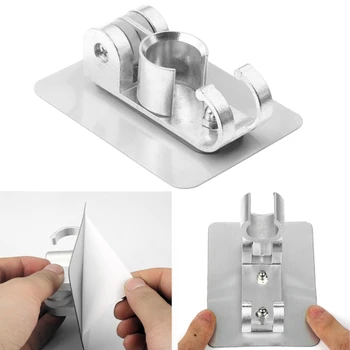 

1PC Space Aluminum Wall Gel Mounted Shower Head Stand Bracket Holder Hand Held Shower Head Fitting
