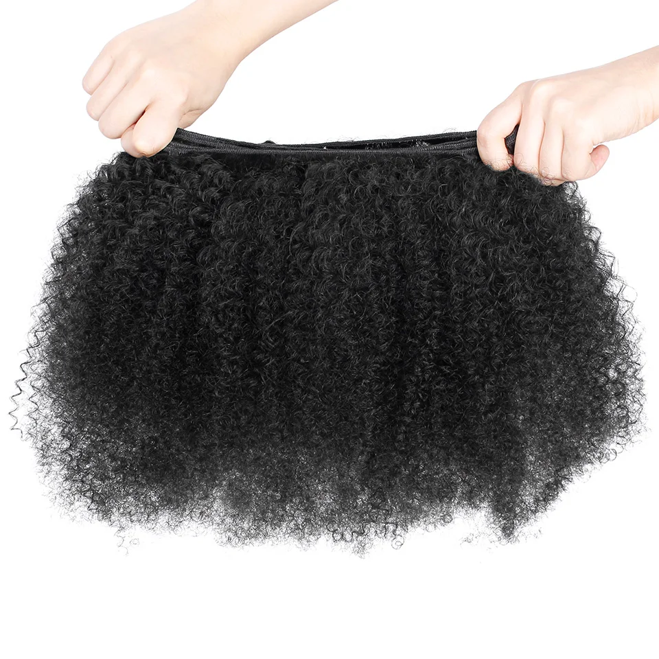  Yvonne 4A 4B Afro Kinky Curly Virgin Brazilian Human Hair Bundles with Closure 3 Bundles With Lace 