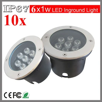 

Waterproof 6x1W LED underground light, inground lamp, outdoor rgb lighting,85-265v IP67
