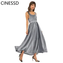 CINESSD Women Sexy Sleeveless Long Dress Round Neck Silver Mesh Stitch High Waist Backless A Line Swing Elegant Party Maxi Dress CINESSD Women Sexy Sleeveless Long Dress Round Neck Silver Mesh Stitch High Waist Backless A Line Swing Elegant Party Maxi Dress