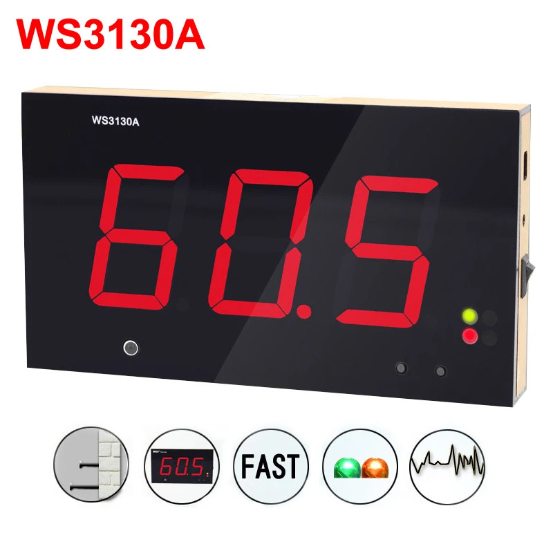WS3130A цифровой измеритель уровня звука 30~ 130 дБ шум дБ измеритель измерения большой экран висячий Тип шум децибел контрольный тестер