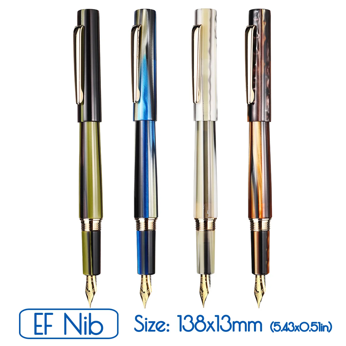 

KICUTE 20119 0.38 mm Fountain Pen High Quality Business Acrylic Resin Pen With Gift Box For Christmas Gift Wedding Signing