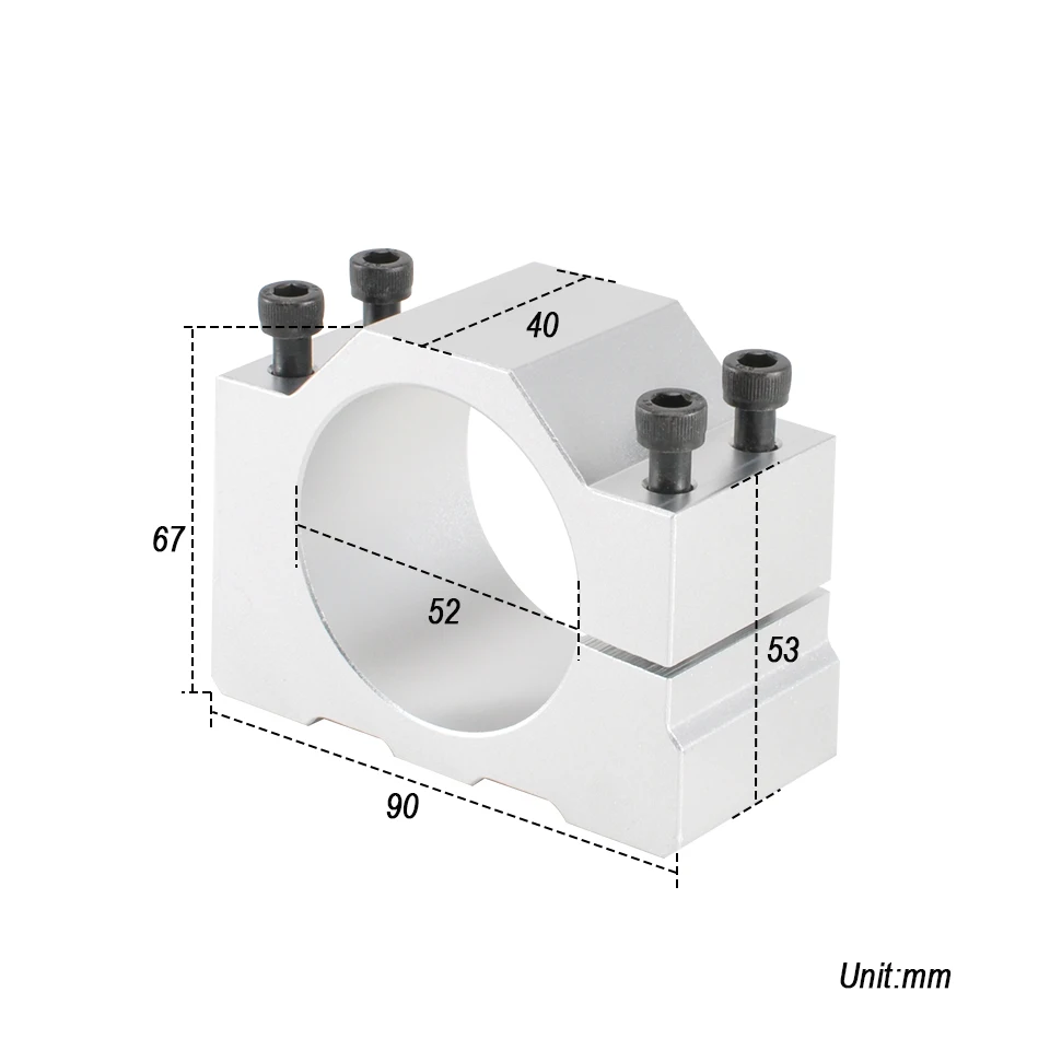 52 мм Шпиндельный зажим Монтажный кронштейн 55 мм кронштейн с 4 винтами для 300 Вт 400 Вт 500 Вт шпиндель фрезерный мотор с ЧПУ