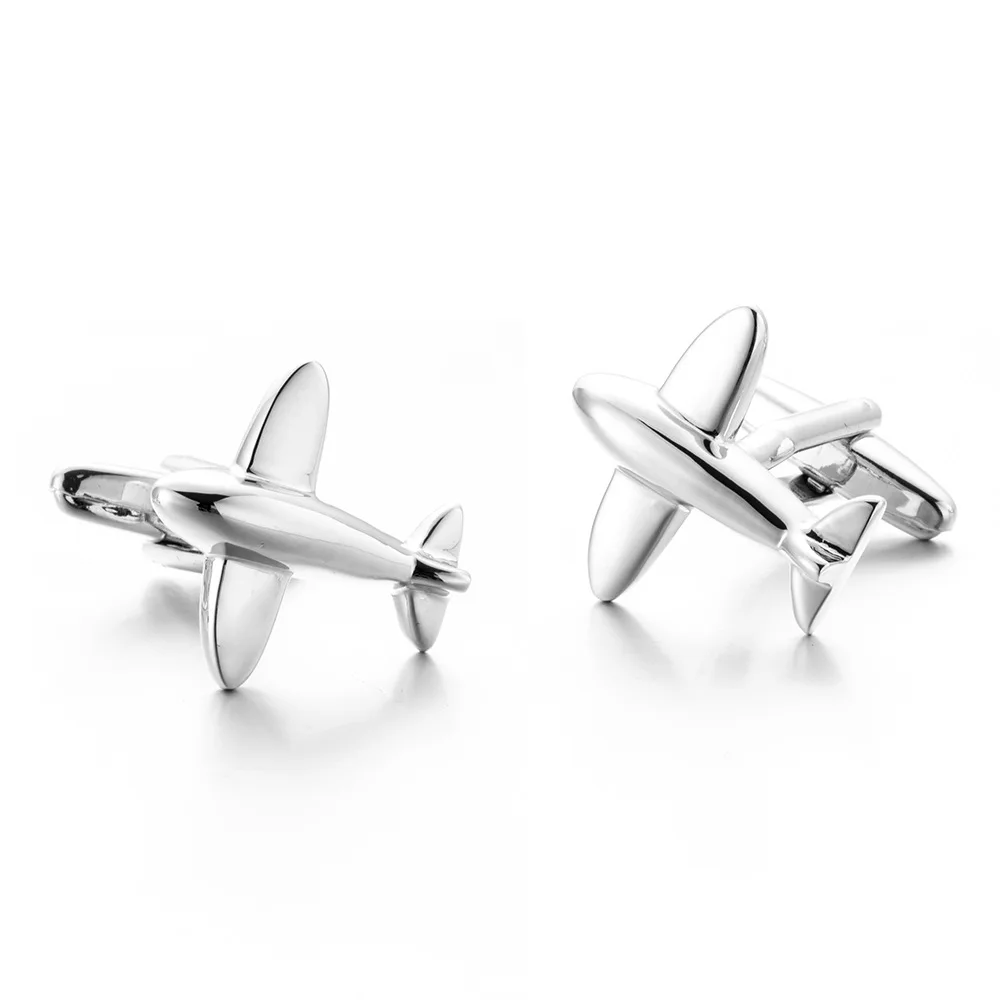CHUKUI Silver Color Airplane Copper Material Cufflinks Men's Business Shirt Accessories Wholesale  (4)