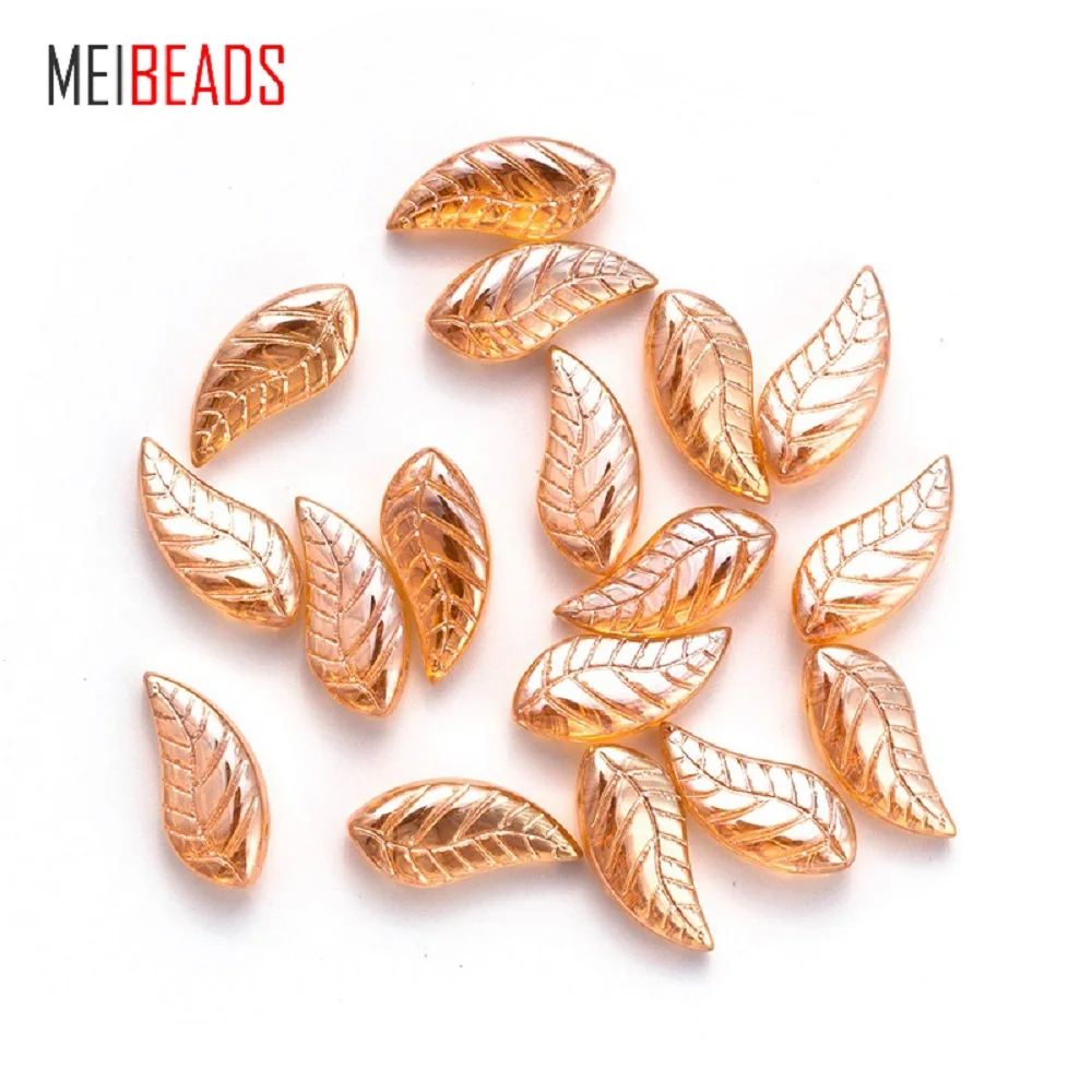 Разноцветные бусины с листьями MEIBEADS 20 шт./лот 8*18 мм для самостоятельного
