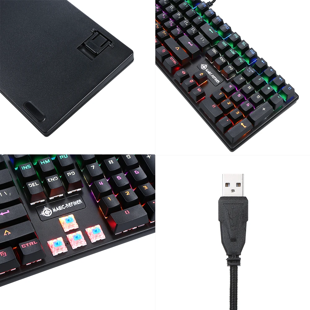 Игровая клавиатура с имитацией механической клавиатуры usb кабель 87/108 клавишами