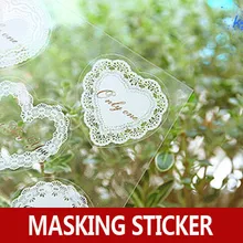 Bueatiful белый кружевной цветок ПВХ декоративная маскирующая наклейка, кружева Скрапбукинг наклейка для DIY, мобильный, фотоальбом