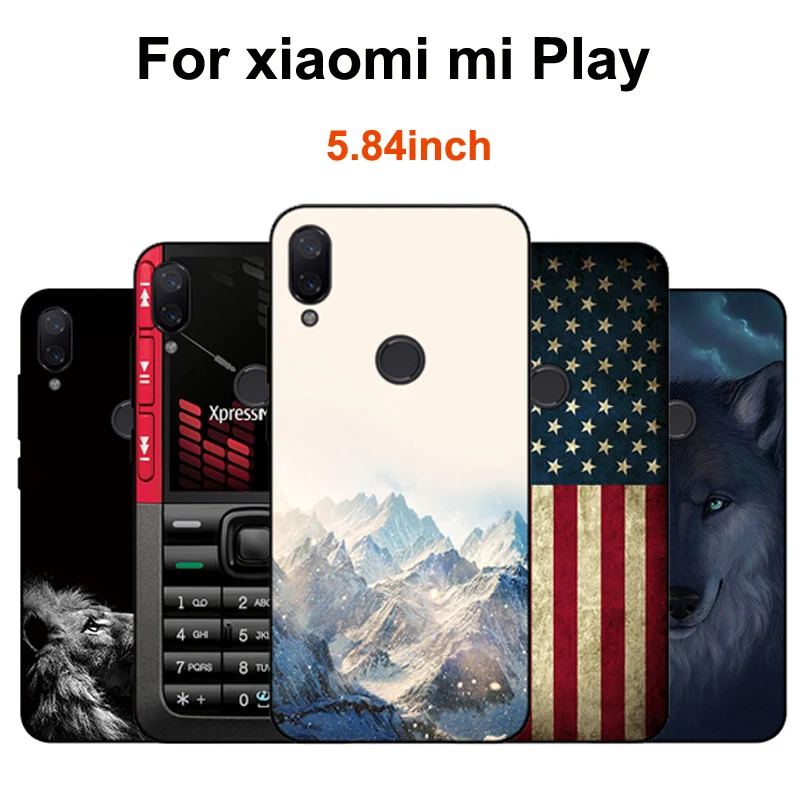 Чехол для xiaomi mi Play Силиконовый ТПУ чехол-накладка с рисунком из мультфильма M1901F9E