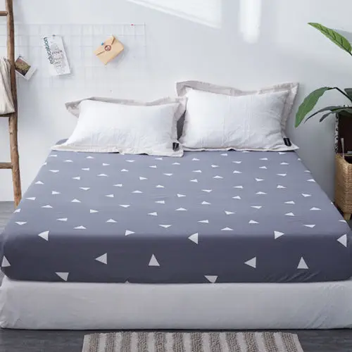 

1pc 100%Polyester Fitted Sheet Mattress Cover Printing Bedding Linens Bed Sheets With Elastic Band