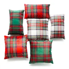 Christmas Decorative Throw Lumbar Pillow Case Royal Stewart Classic Moran Tartan Scottish Plaid Holiday Cushion Cover Set