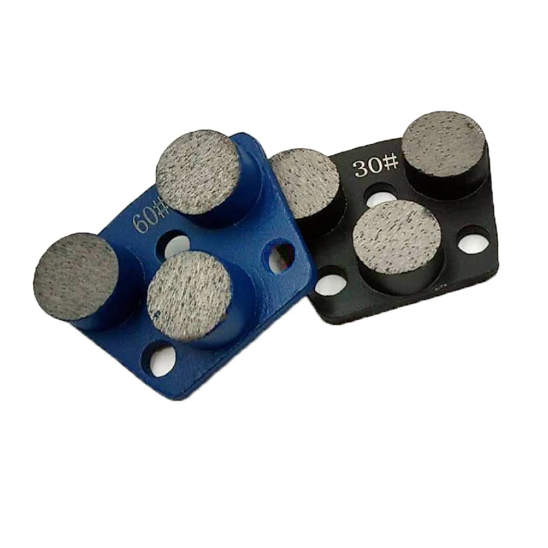 RIJILEI 6PCS Triple Round Segment diamond grinding disk Diamond Grinding Shoe Plate Disc For Grinding Concrete Floor JX05