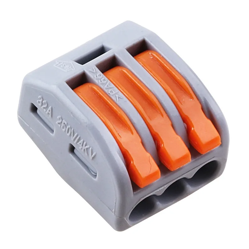 

(10 pieces/lot) Universal Compact Wire Wiring Connectors 3 Pin conductor terminal block with lever