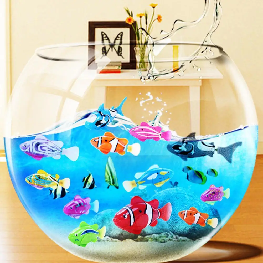 Swim Electronic Robot Fish Battery Powered Robot Toy Robotic Pet for Kids Bath Toy Fishing Tank Decorating Act Like Real Fish